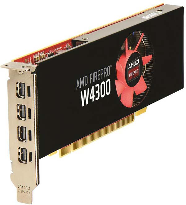 На фото профессиональная видеокарта AMD FirePro W4300
