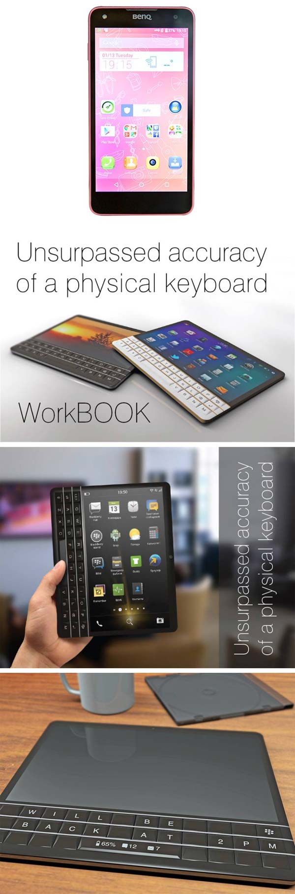 На фото фаблет BenQ F52 и концепт планшета BlackBerry WorkBOOK
