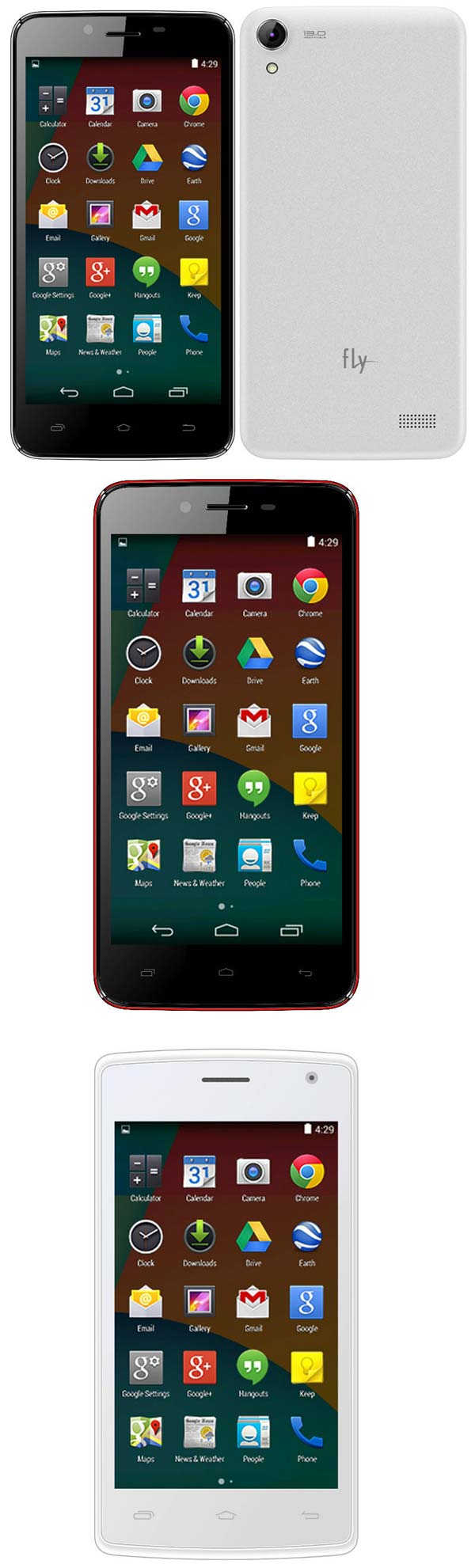 Умные телефоны Fly Qik+, Qik и Snap Умные телефоны Fly Qik+, Qik и Snap