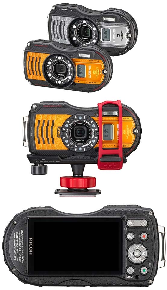 На фото показан аппарат Ricoh WG-5 GPS