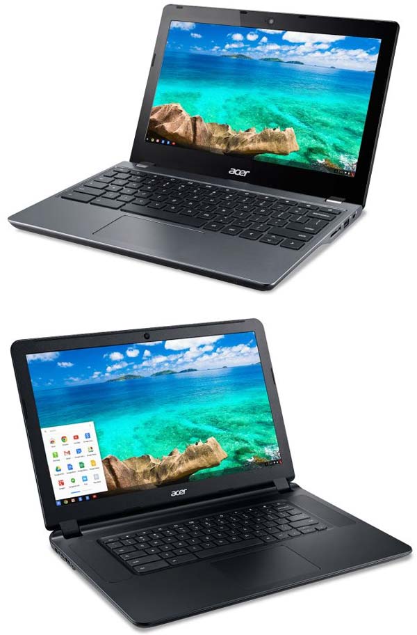 На фото аппараты Chromebook C740 и C910 от Acer