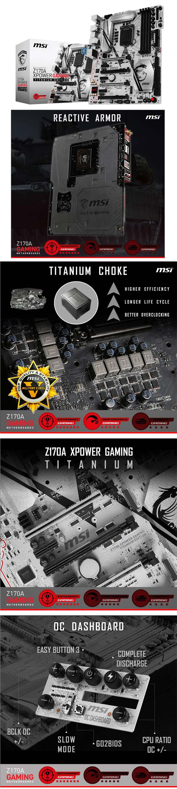 На фото показана системная плата MSI Z170A XPOWER Gaming Titanium Edition