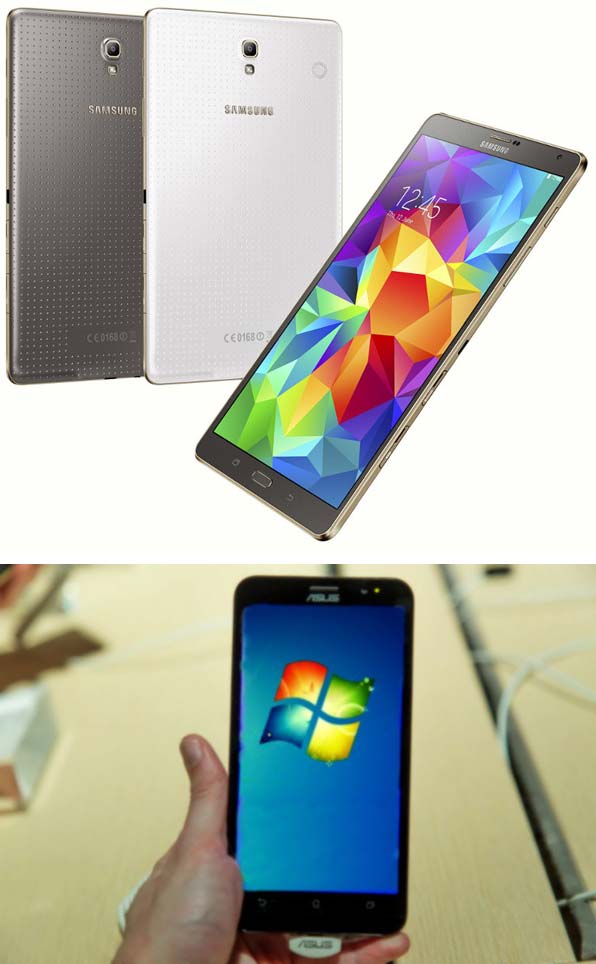 Фото аппаратов Samsung Galaxy Tab S2 8.0 и S2 9.7, а также ASUS ZenFone 2
