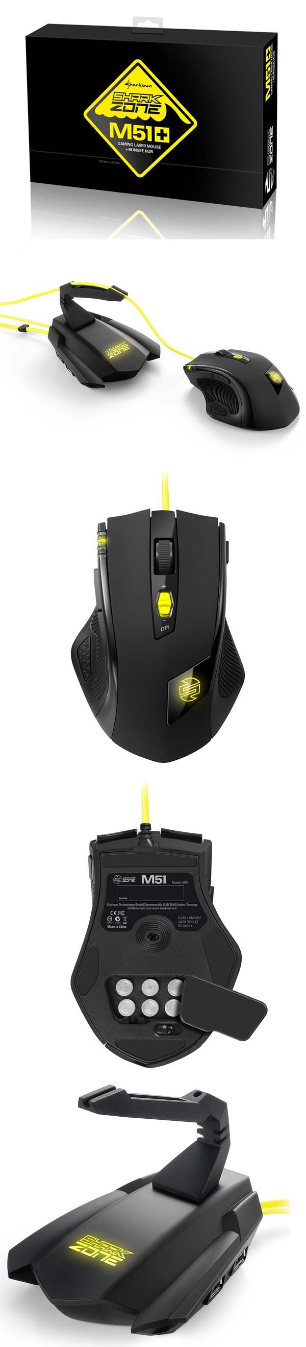 Sharkoon SHARK ZONE M51 и SHARK ZONE MB10 Gaming Bungee Hub