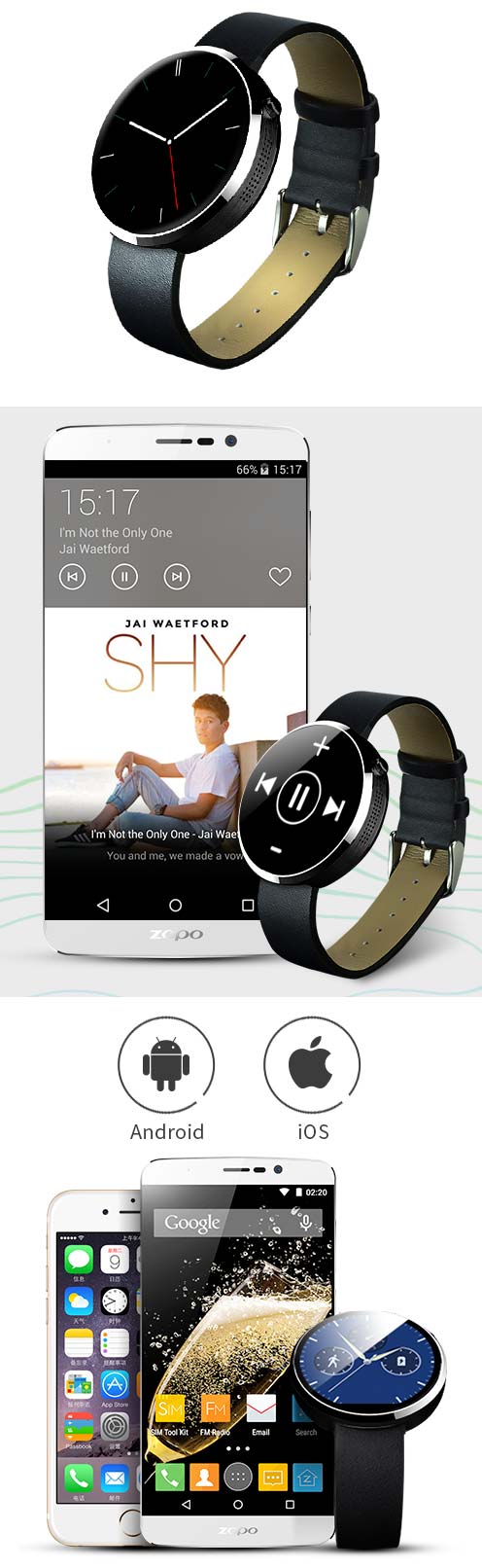 На фото показаны умные часы Zopo Z-Watch