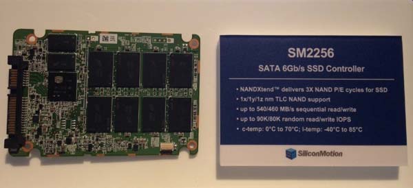 На фото показан SSD на базе контроллера Silicon Motion SM2256