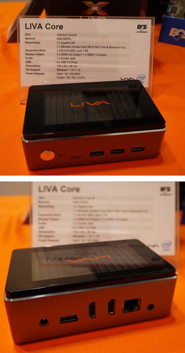 На фото показано устройство LIVA Core от ECS