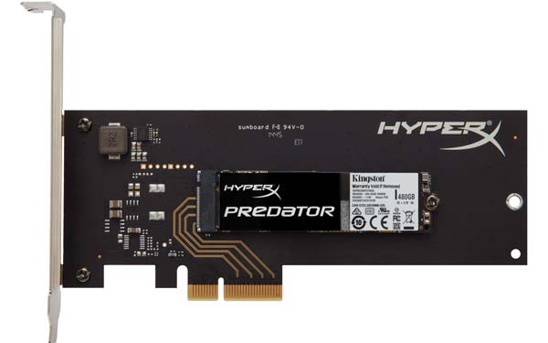 На фото устройство Kingston HyperX Predator PCIe SSD