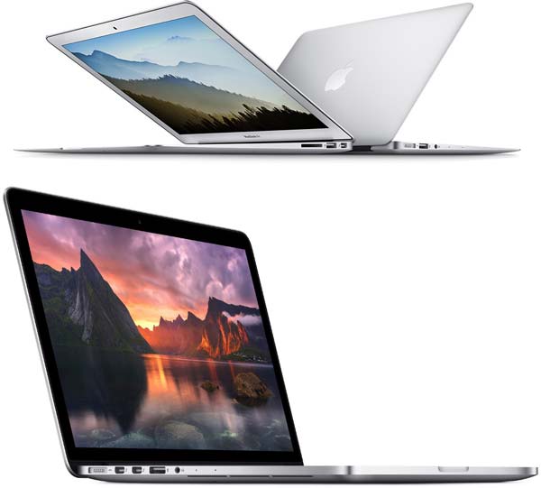 На фото показаны аппараты MacBook Pro и MacBook Air