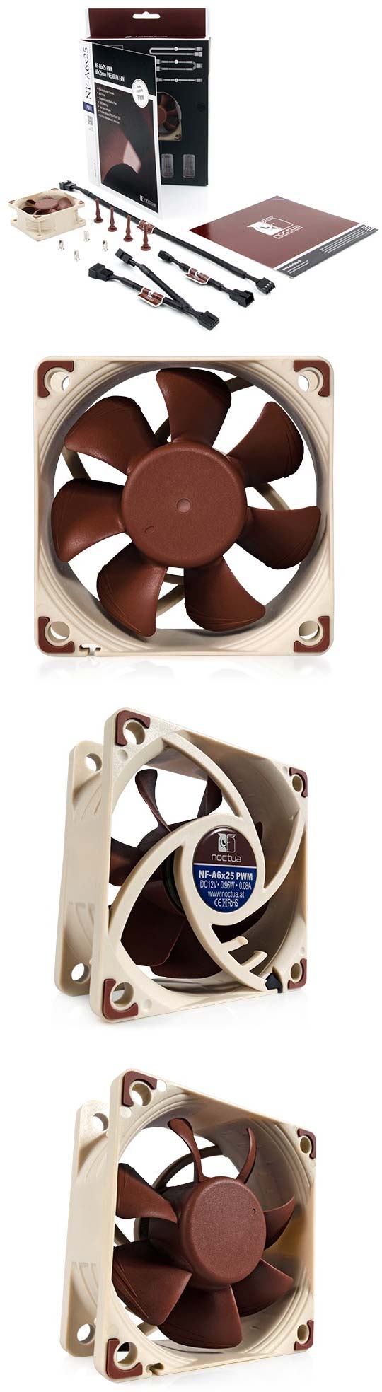 На фото показано устройство Noctua NF-A6x25 PWM