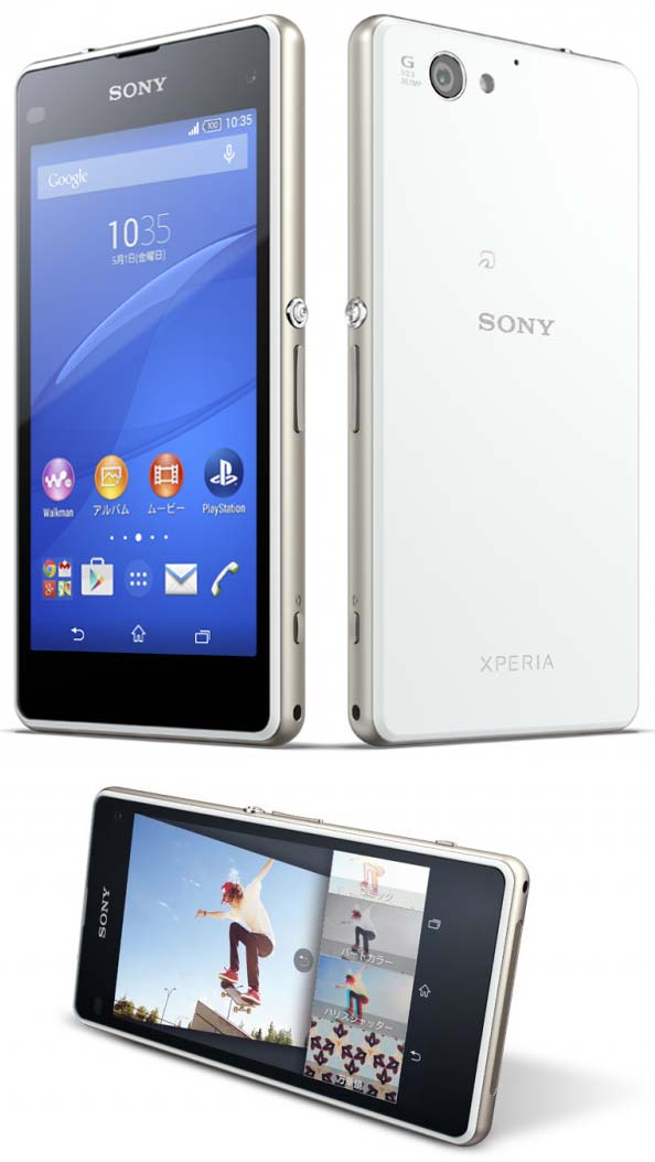 На фото аппарат Sony Xperia J1 Compact
