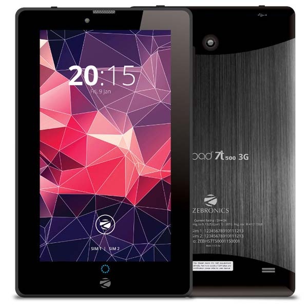 На фото можно увидеть планшет Zebpad 7t500 3G от Zebronics 