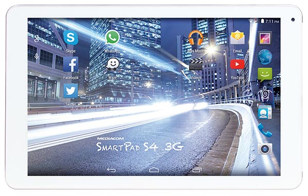 На фото показан планшет SmartPad 10.1 S4 3G от Mediacom