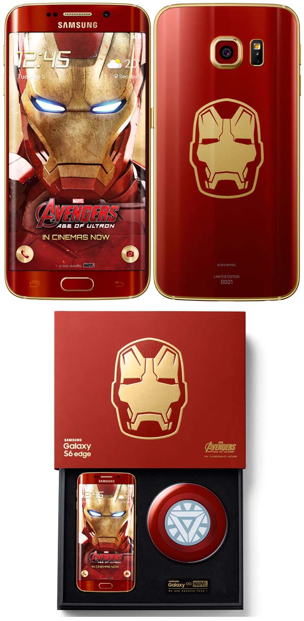 На фото аппарат Samsung Galaxy S6 edge Iron Man Limited Edition