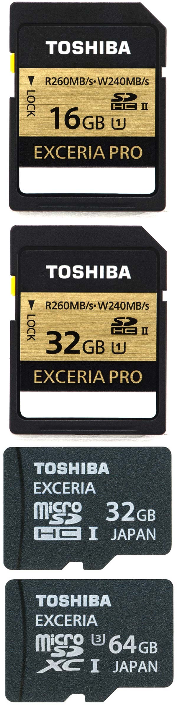Карточки памяти Toshiba Exceria Pro SD и Exceria microSD