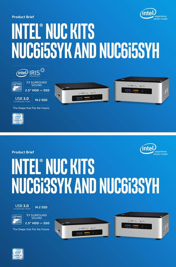Intel NUC с процессором Skylake на фото