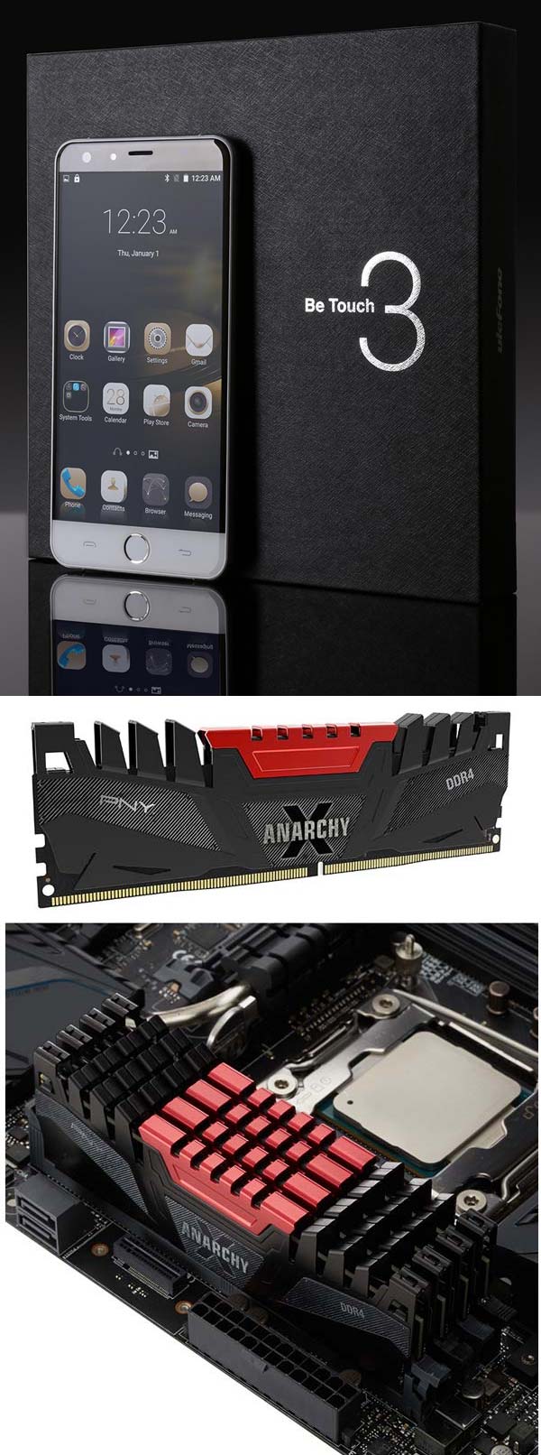 Фаблет UleFone Be Touch 3 и оперативная память PNY Anarchy X DDR4