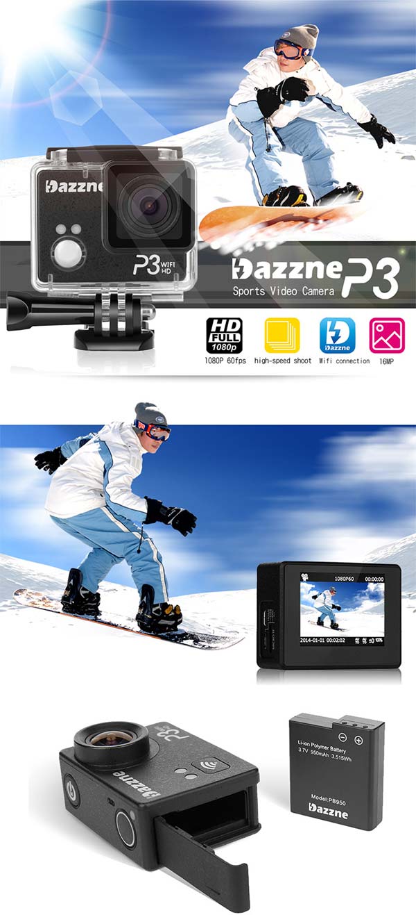 На фото показана экшн-камера Dazzne P3