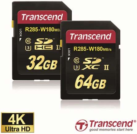 На фото можно увидеть карточку памяти Transcend SDHC/SDXC UHS-II Class 3