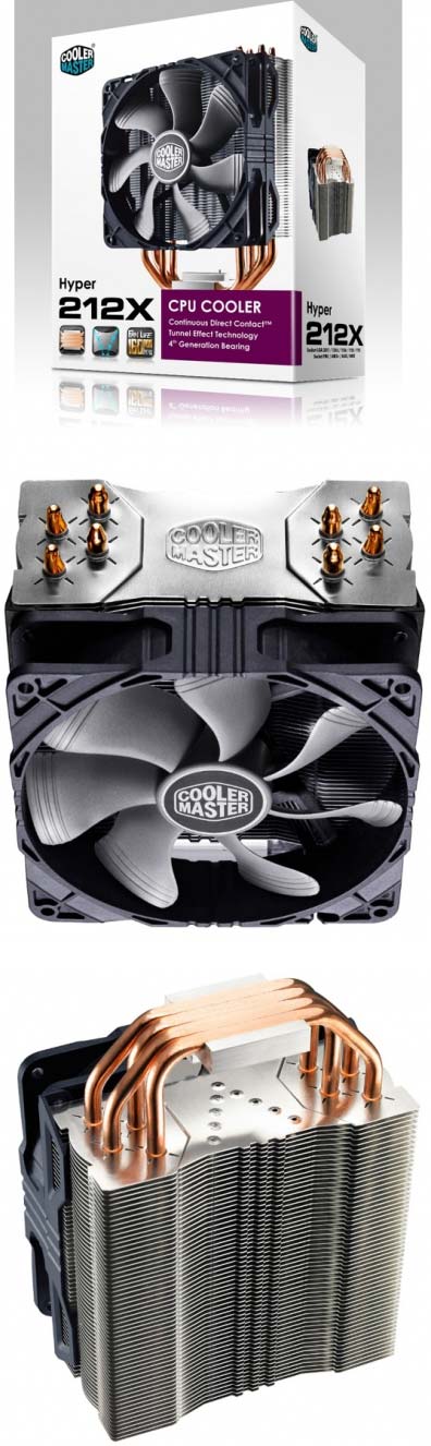 На фото показан кулер Hyper 212X от Cooler Master