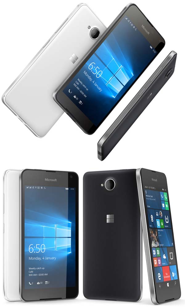 На фото можно увидеть смартфоны Microsoft Lumia 650 и Lumia 650 Dual SIM