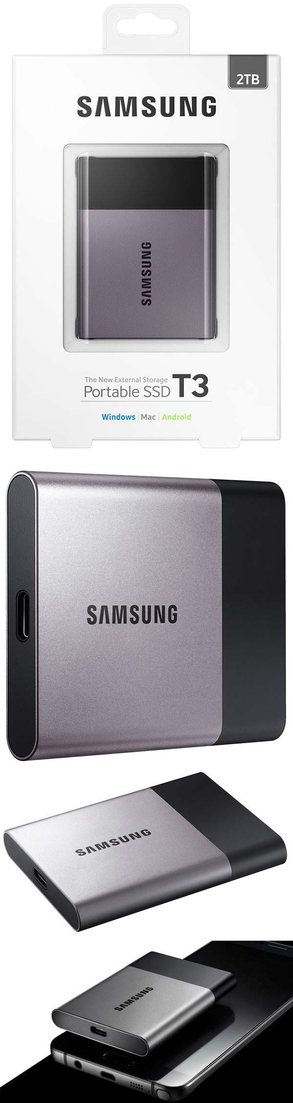 На фото можно увидеть Samsung Portable SSD T3