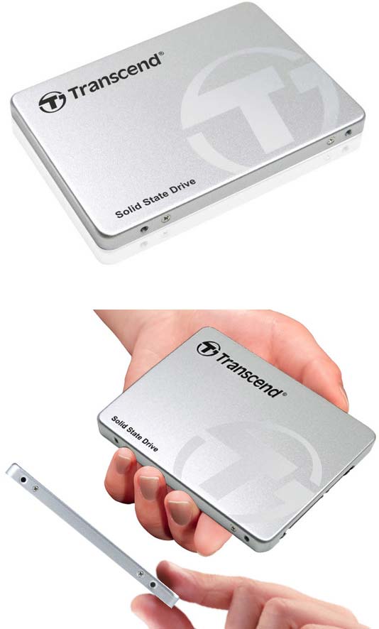 На фото показан SSD серии SSD220S от Transcend