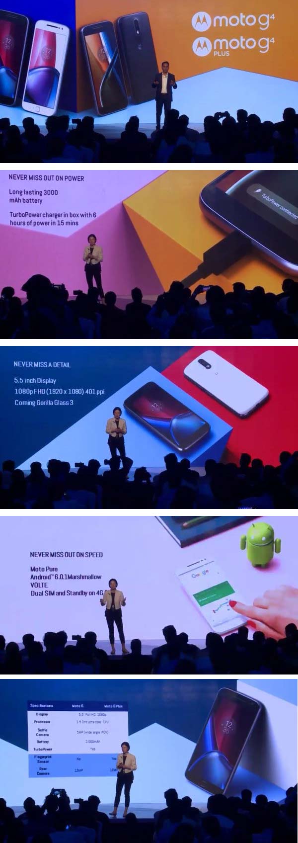 Фото с презентации Motorola Moto G4 и G4 Plus