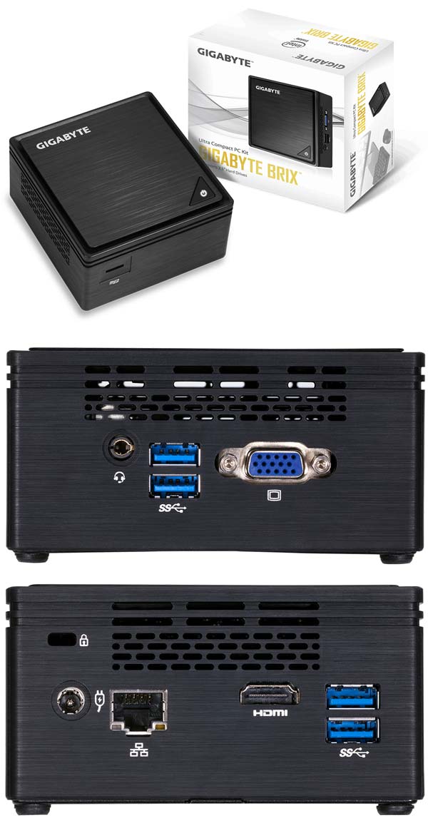 На фото устройство BRIX GB-BPCE-3350 от Gigabyte